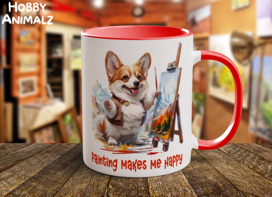 Corgi Artist Mug