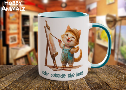 Cat Painting Artist Mug