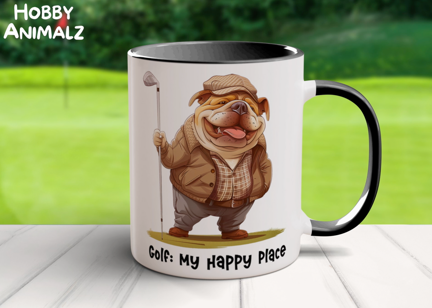 Bulldog Golfing Mug