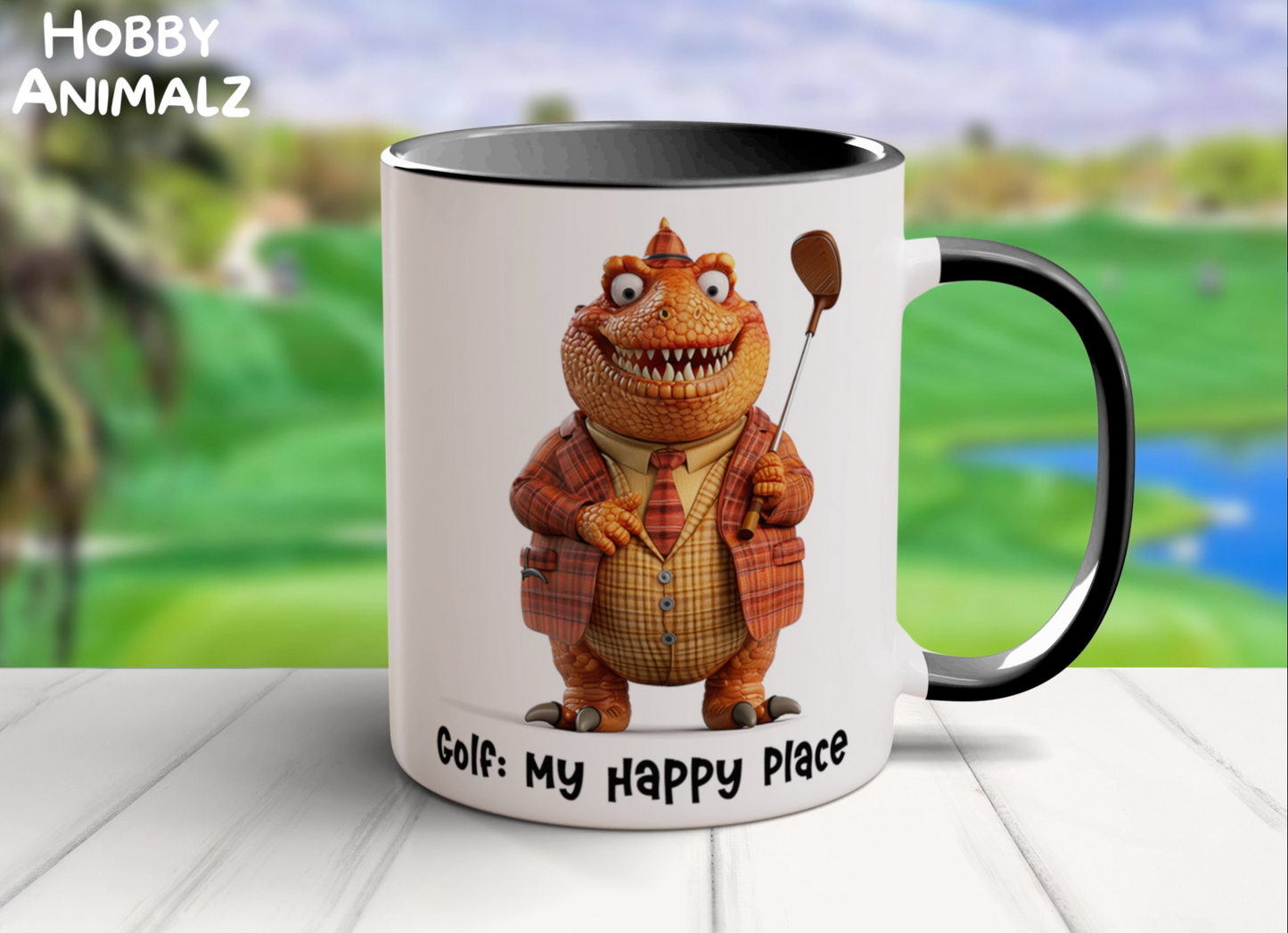 Dinosaur Golfing Mug