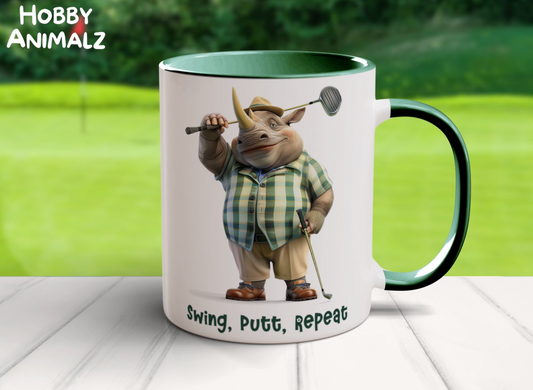 Rhino Golfer Mug