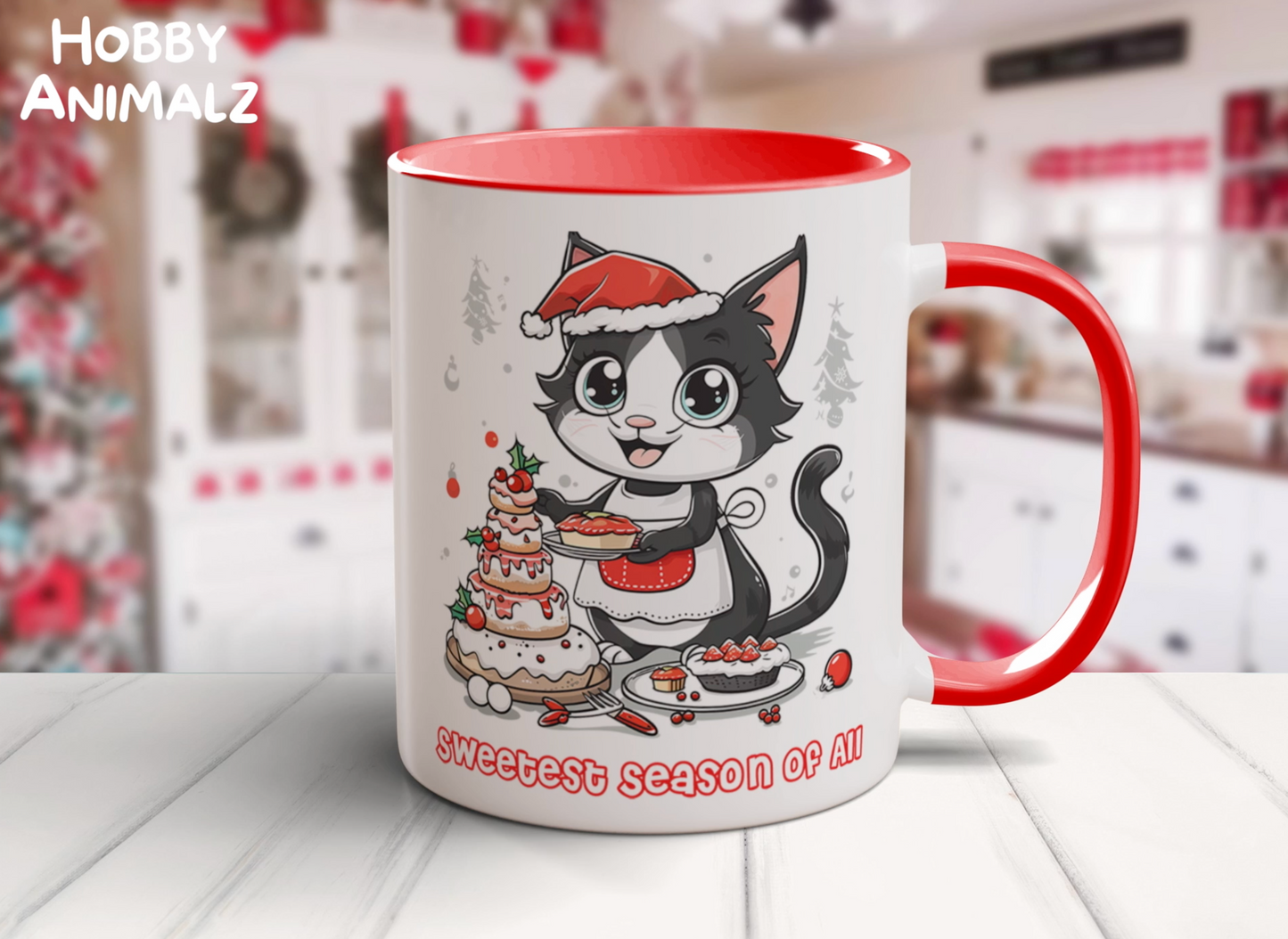 Cat Christmas Baker Mug