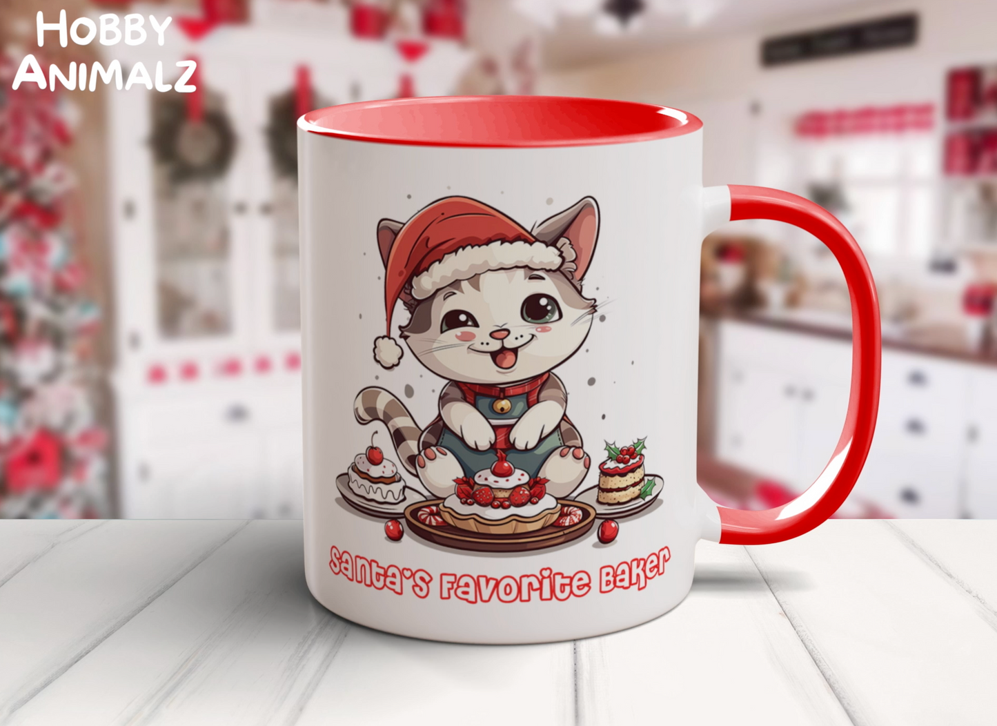 Cat Christmas Baker Mug