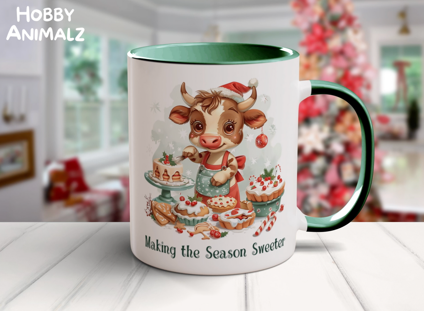 Cow Christmas Baker Mug