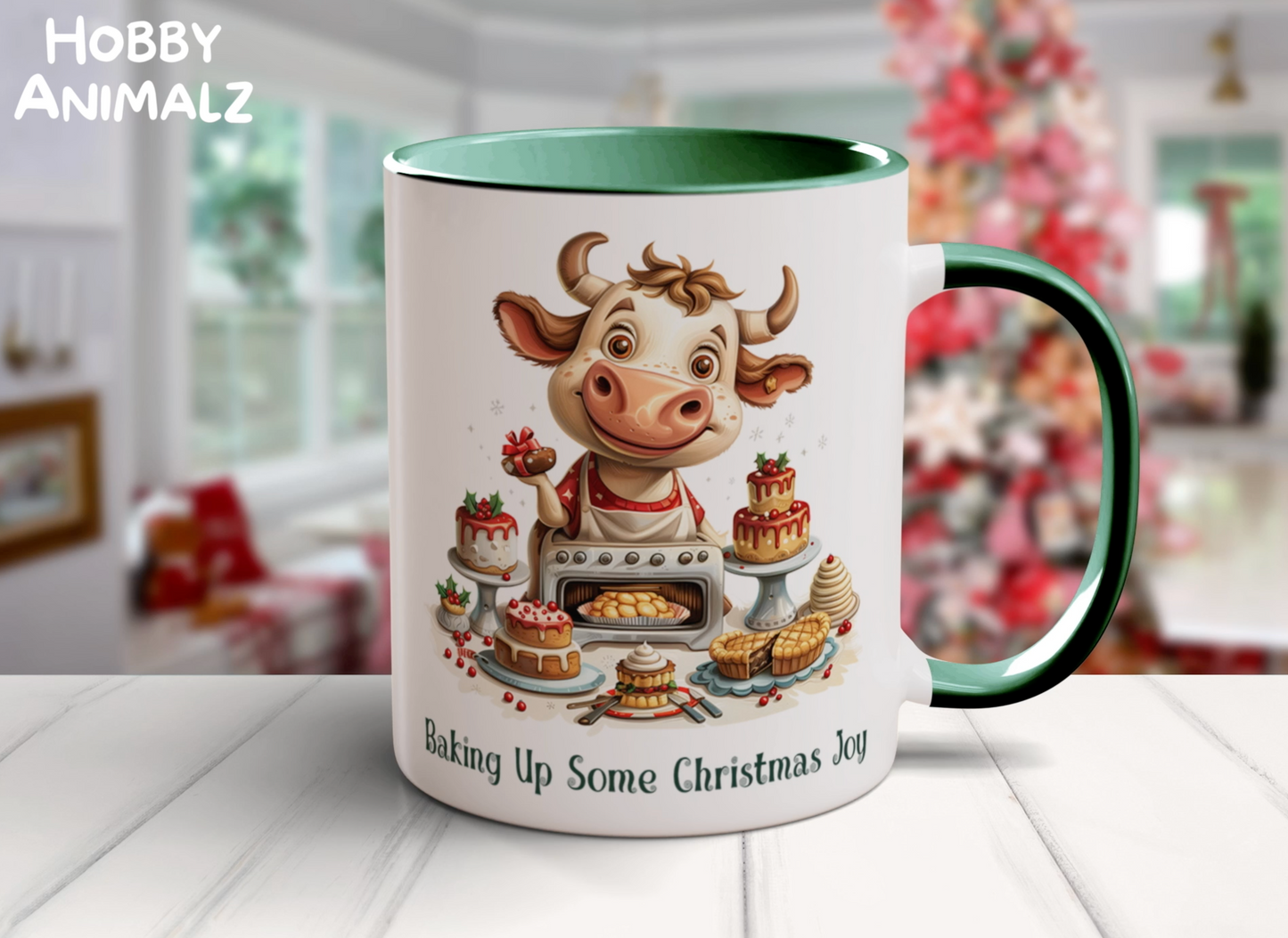 Cow Christmas Baker Mug