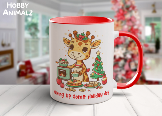 Giraffe Christmas Baker Mug