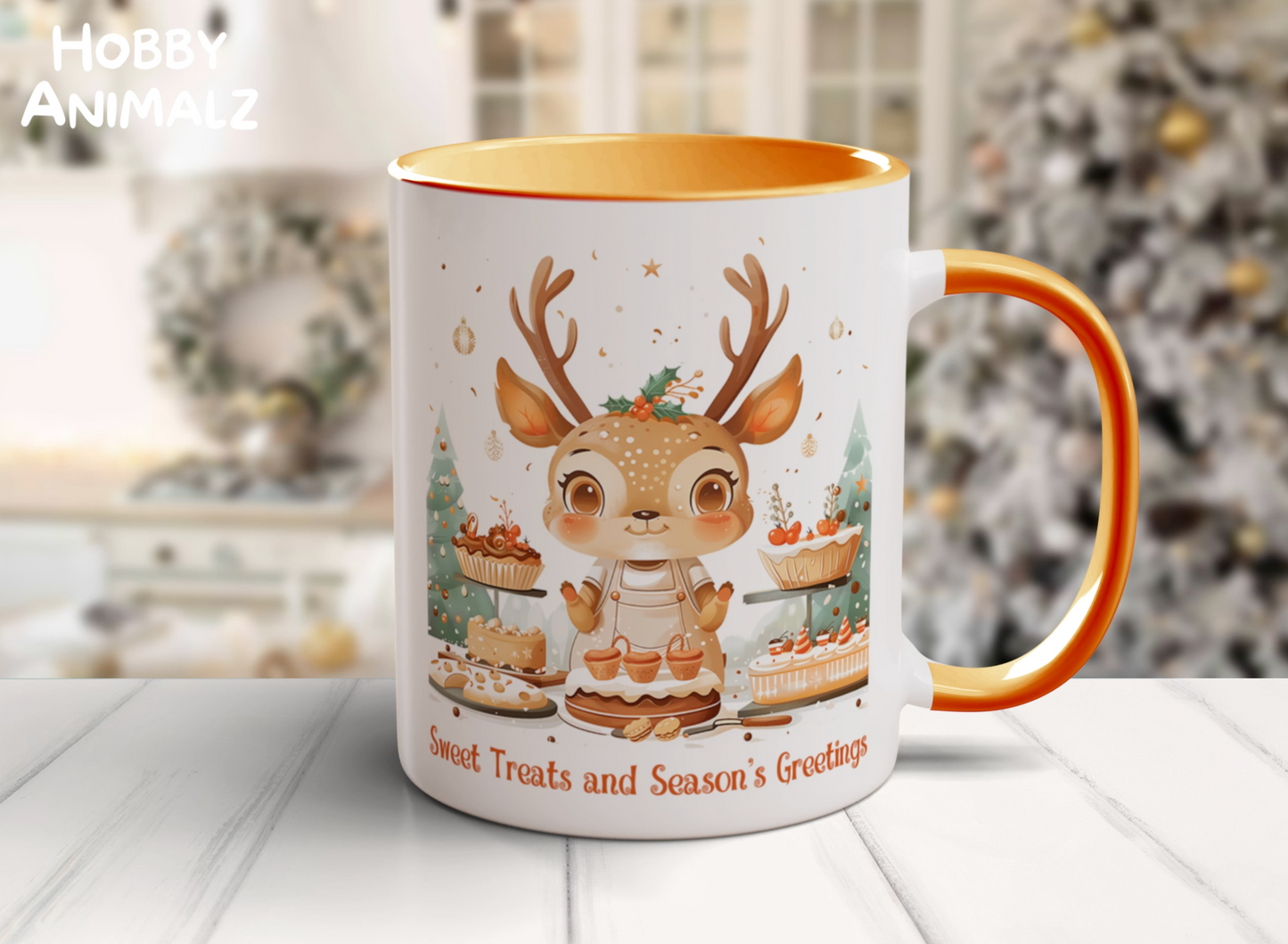 Deer Christmas Baker Mug