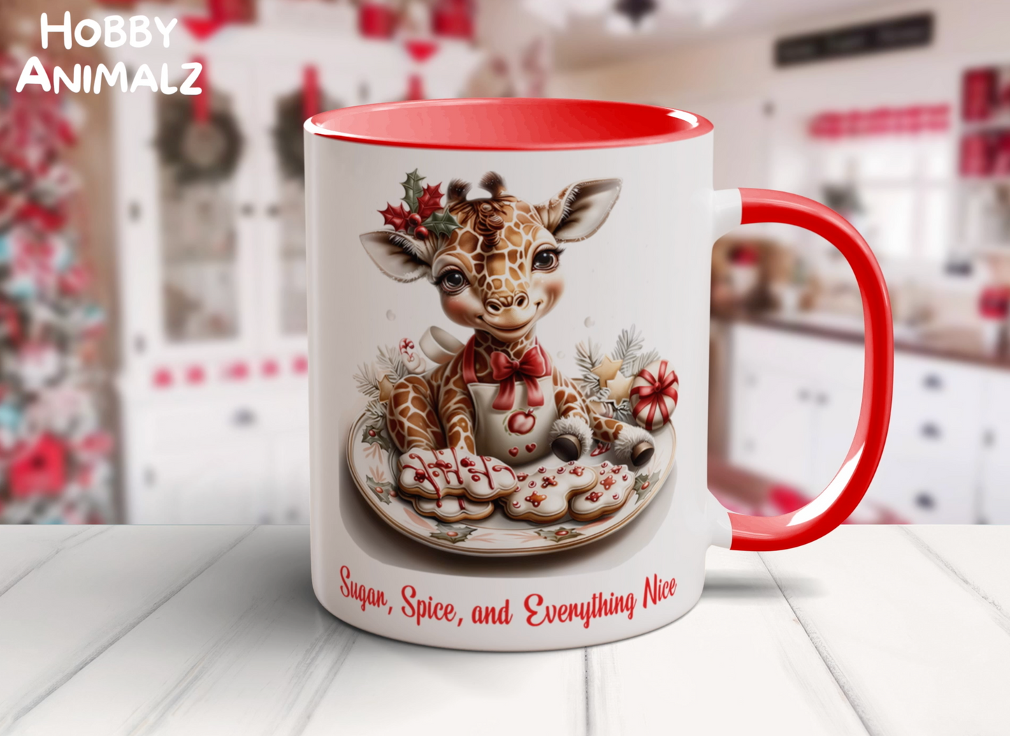 Giraffe Christmas Baker Mug