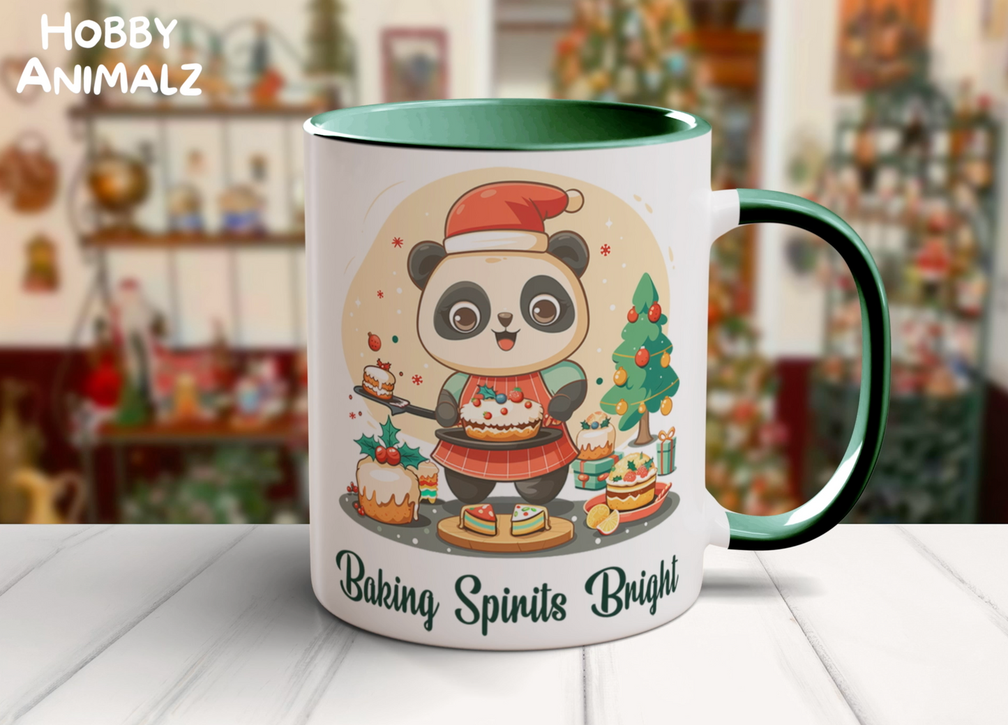 Panda Bear Christmas Baker Mug