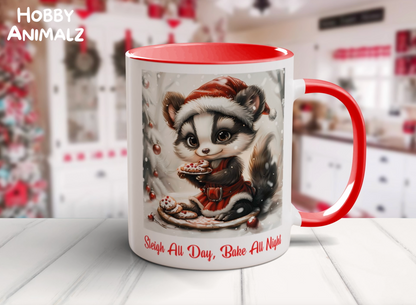 Skunk Christmas Baker Mug