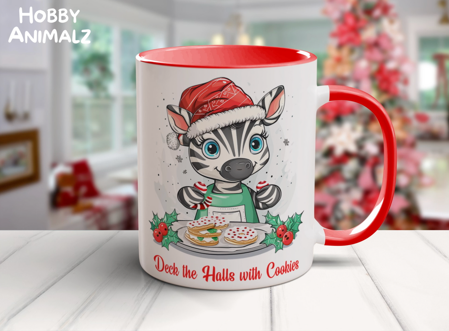 Zebra Christmas Baker Mug