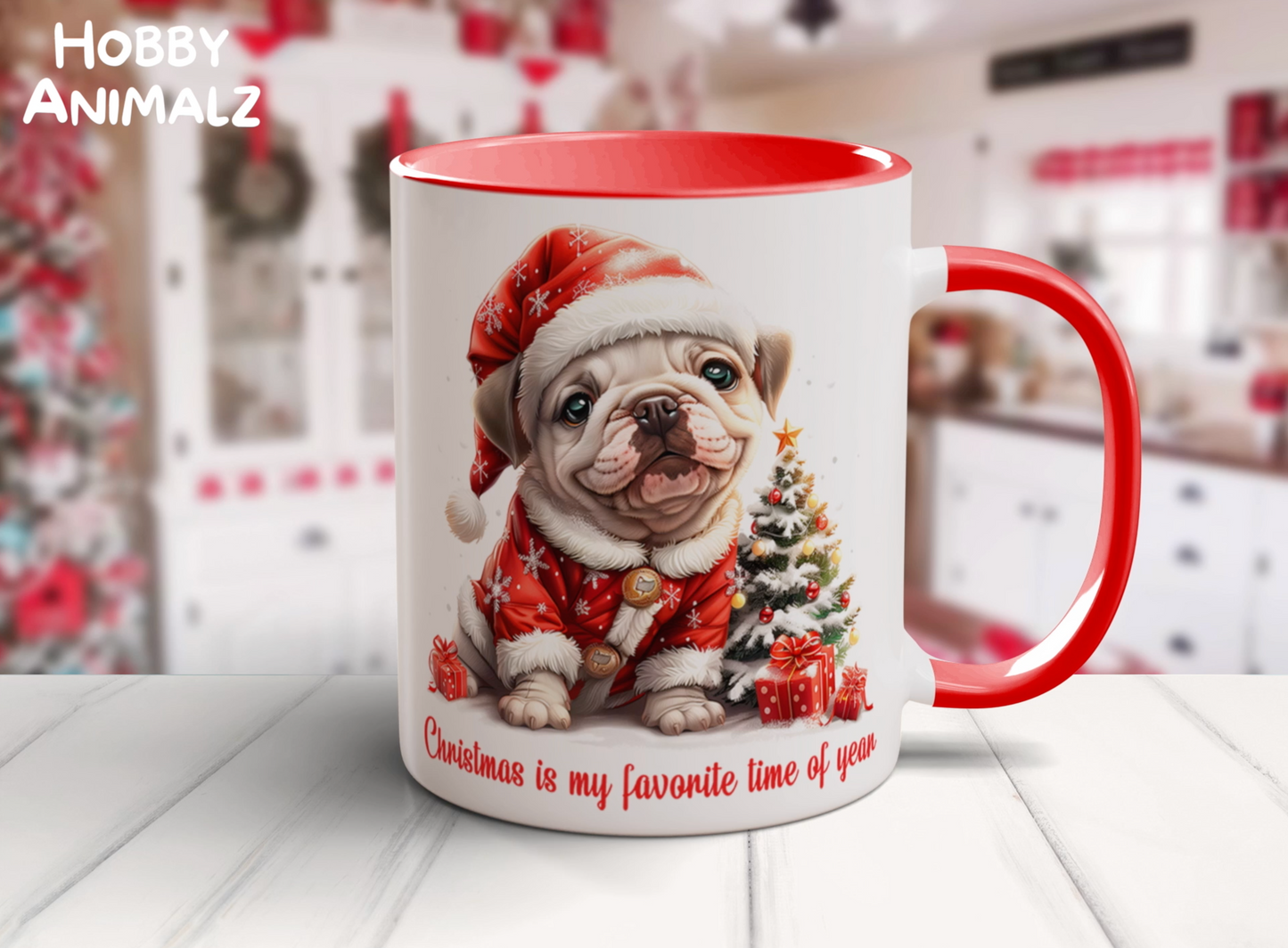 Bulldog Christmas Mug