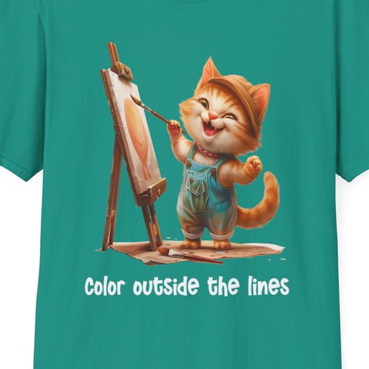 Cat Artist Softstyle T-Shirt