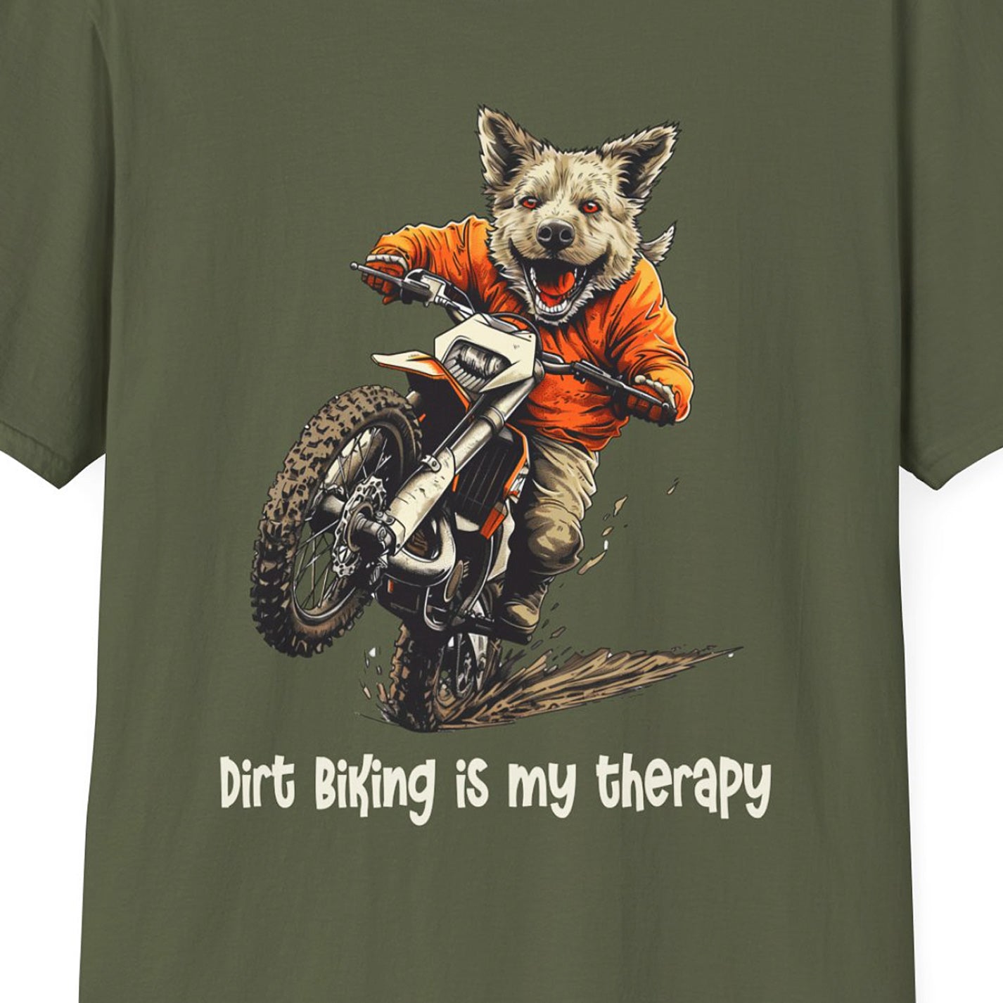 Dog Dirt Biker Softstyle T-Shirt