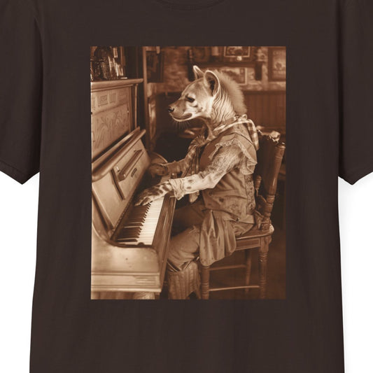 Western Vintage Bear Playing Piano Softstyle T-Shirt