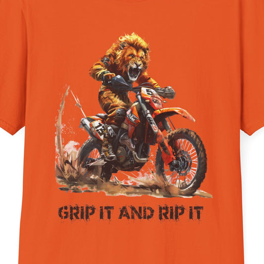 Lion Dirt Biker Softstyle T-Shirt