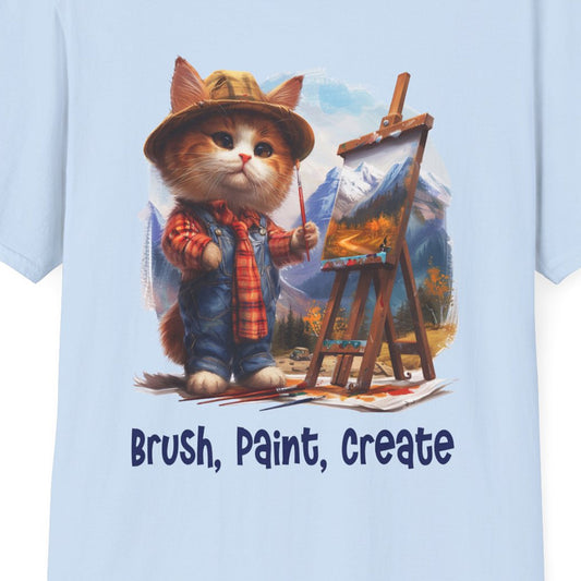 Cat Artist Softstyle T-Shirt