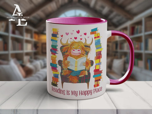 Highland Cow Reading Mug