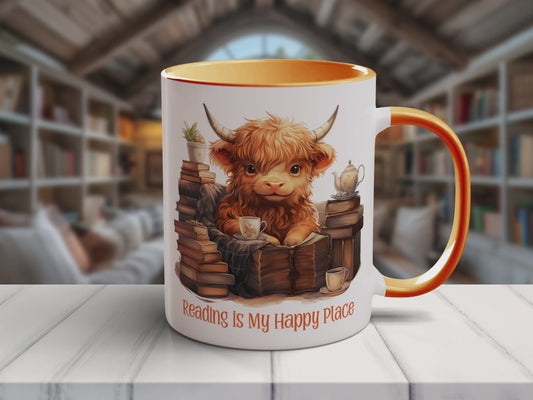 Highland Cow Reading Mug