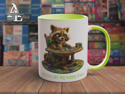 Raccoon Puzzler Mug