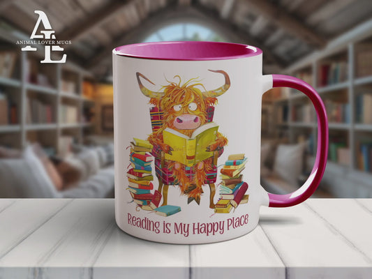 Highland Cow Reading Mug