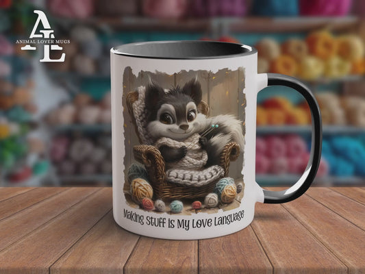 Skunk Knitter Mug