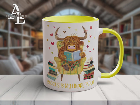 Highland Cow Reading Mug