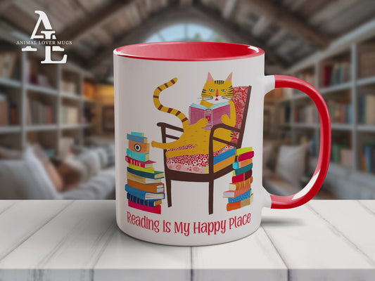 Cat Reading Mug