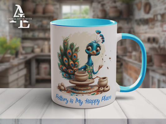 Peacock Pottery Mug