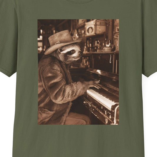 Vintage Western Sloth Piano Softstyle T-Shirt