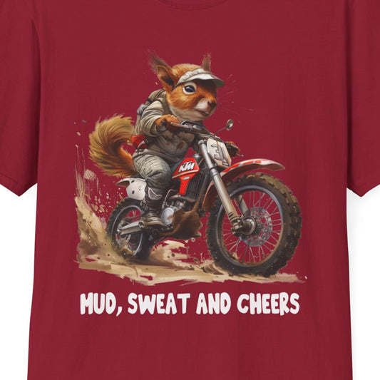 Squirrel Dirt Bike Rider Softstyle T-Shirt